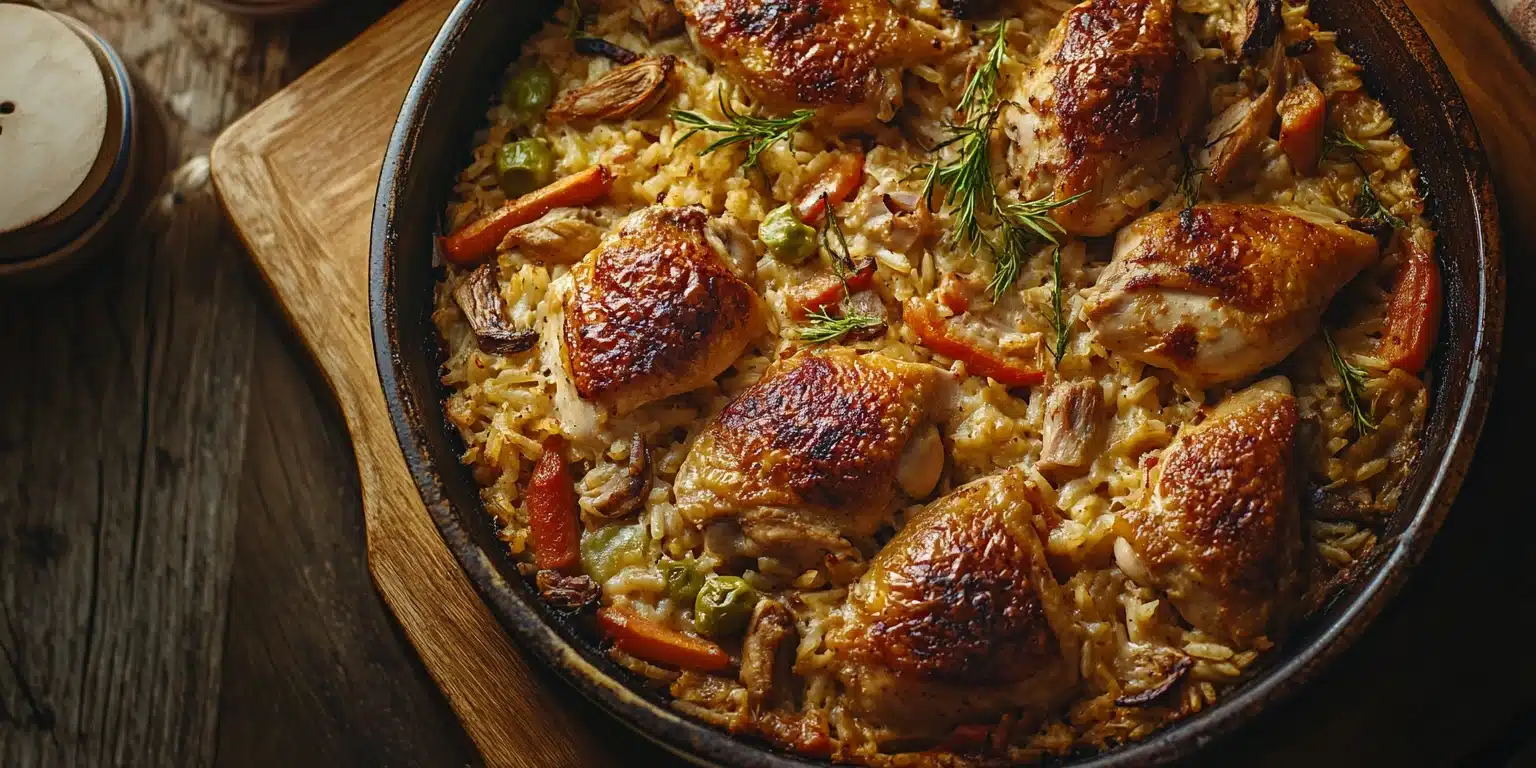 Old Fashioned Chicken and Rice Casserole OneDish Meal