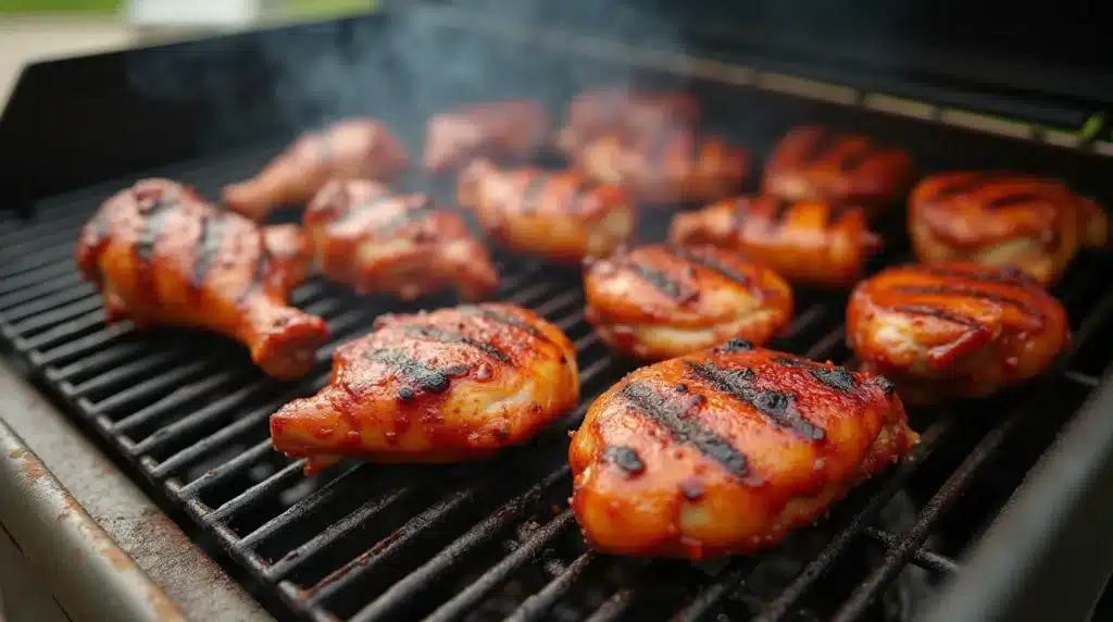 Grilled chicken glazed with San Antonio marinade.