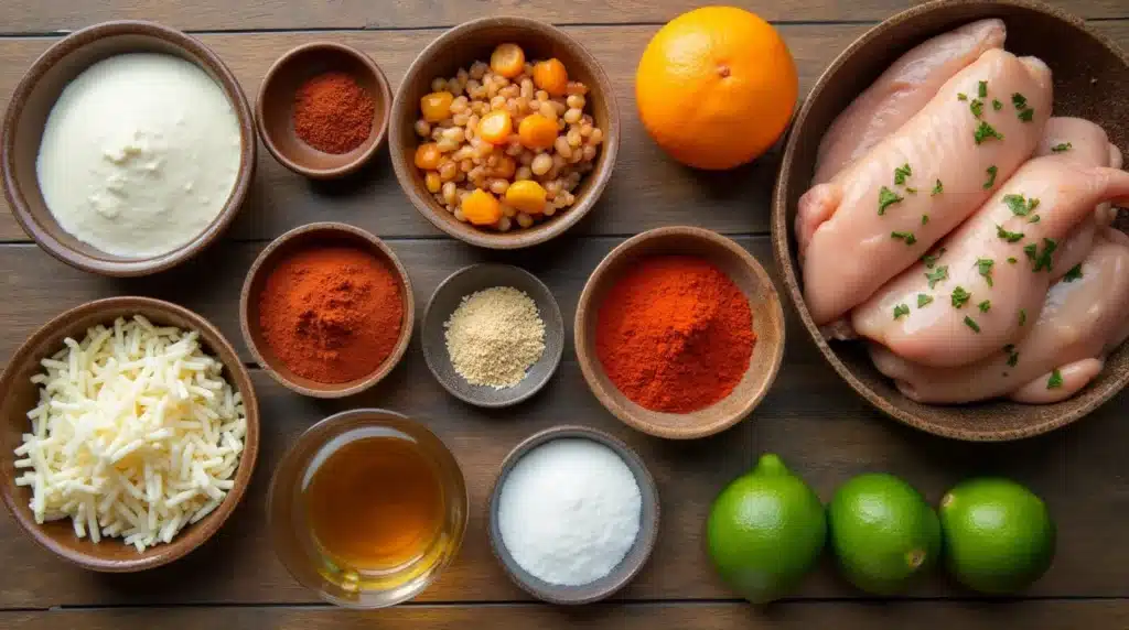 Flat lay of San Antonio marinade ingredients.